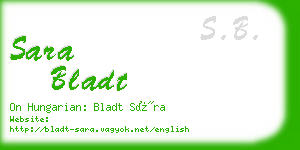 sara bladt business card